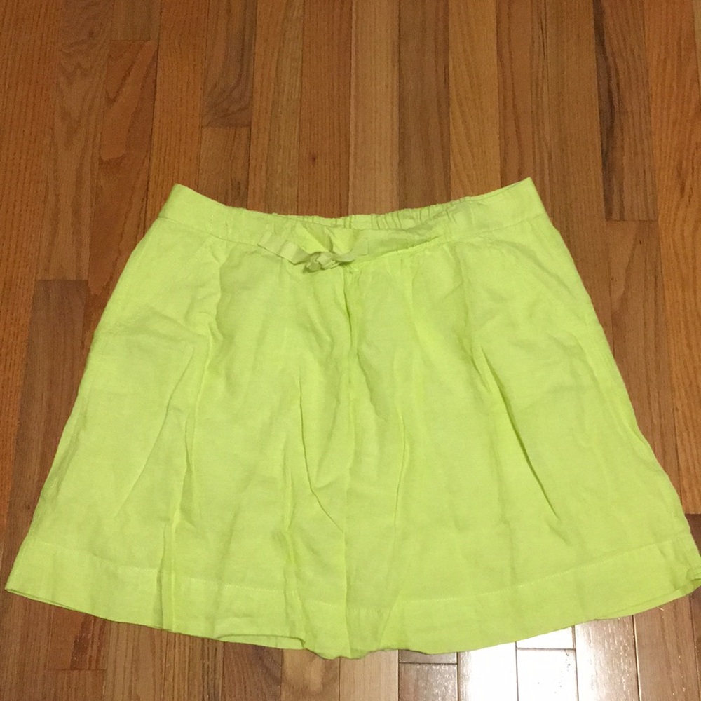 J.Crew Lime Yellow Skirt with POCKETS!